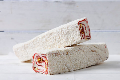 Milk and Pomegranate Flavor with Pistachio Rolls